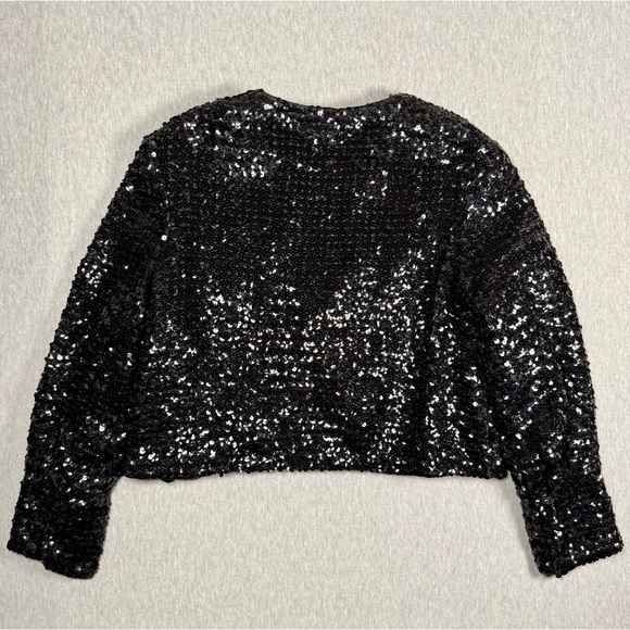 Vintage Union Made ILGWU Black Sequin Cropped Bolero Jacket w/ Frog Closure - Picture 7 of 16
